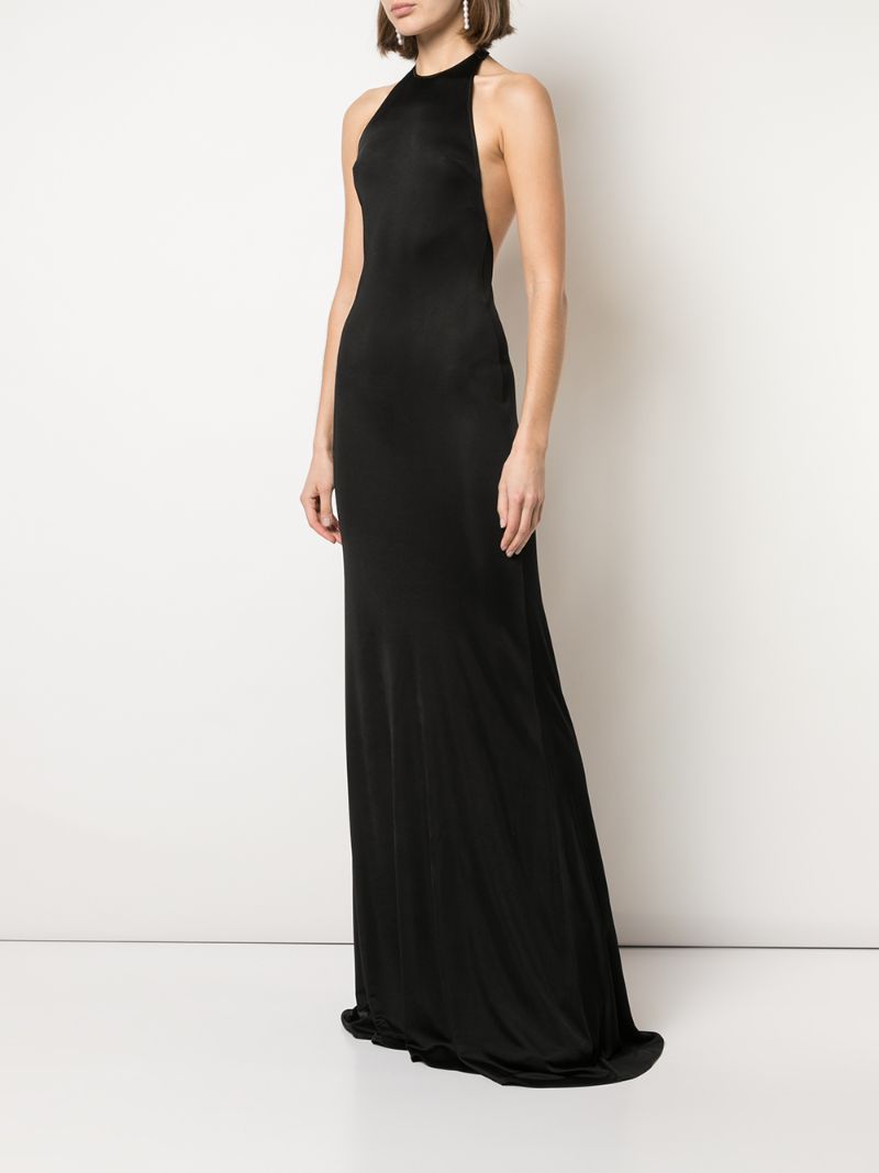 Shop Alexis Xaviere Halter Dress In Black