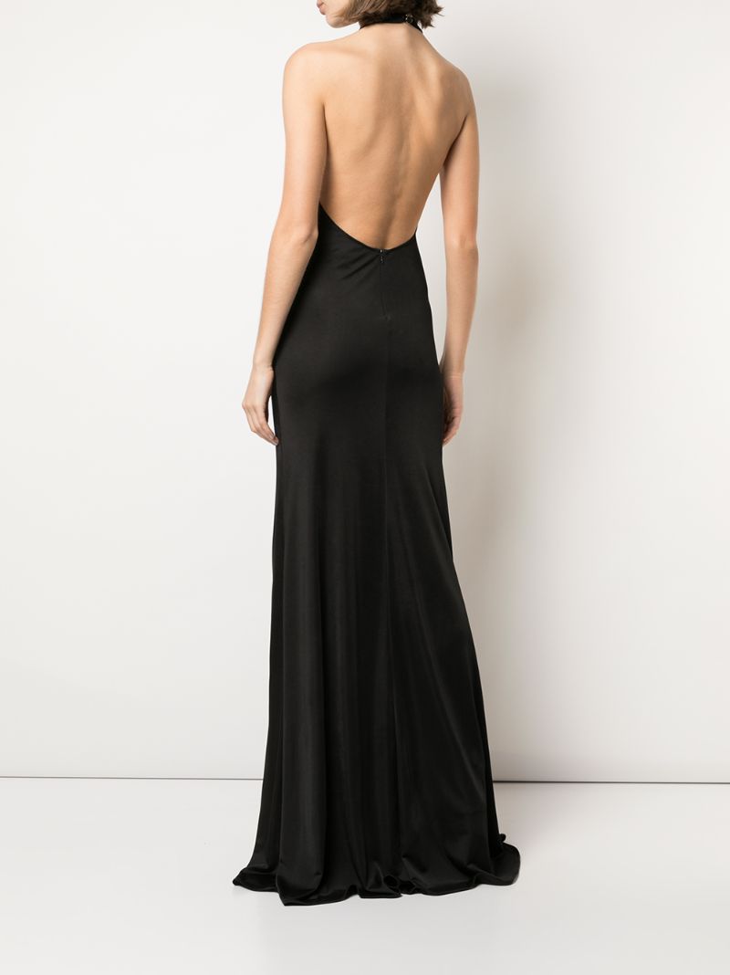 Shop Alexis Xaviere Halter Dress In Black