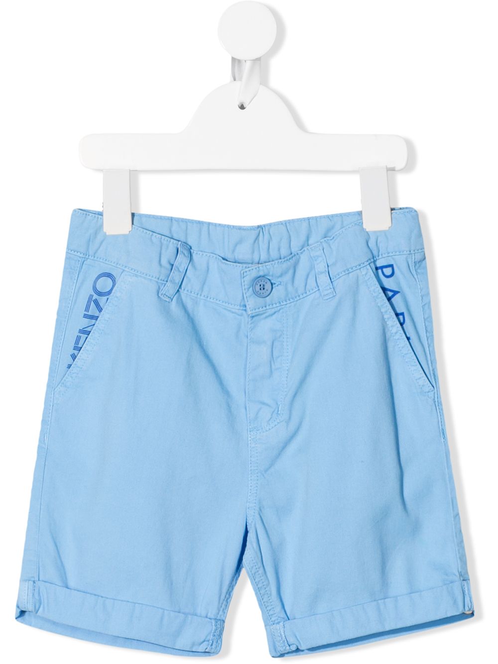 Shop Kenzo Logo Drawstring Shorts In Blue