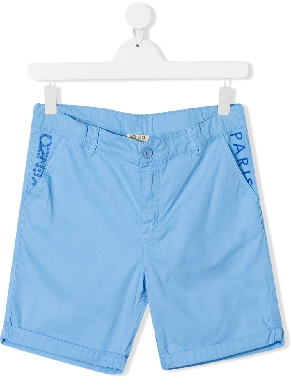 Kenzo Kids' Logo Embroidered Shorts In Blue