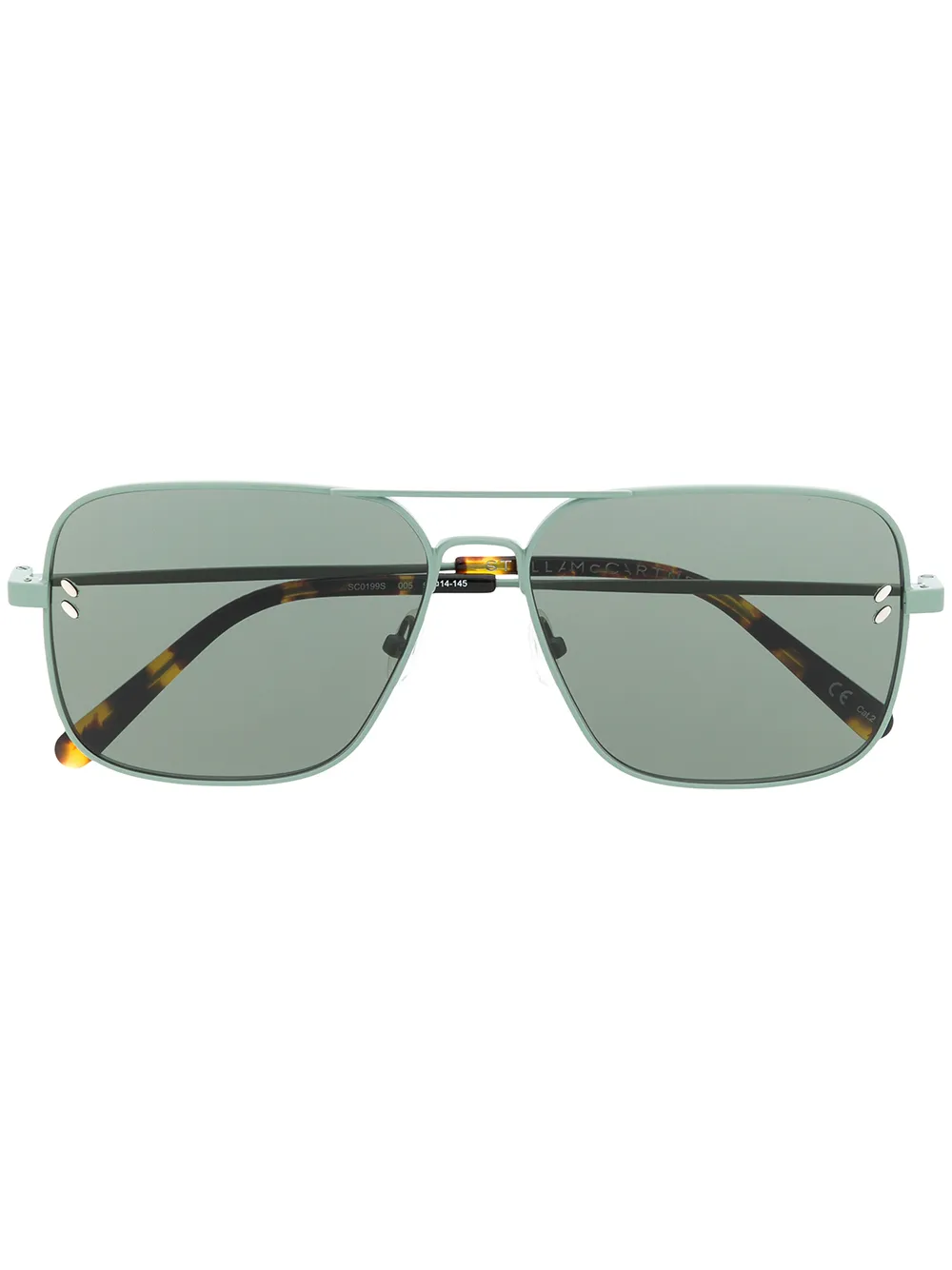 Stella Mccartney Aviator Shaped Sunglasses In Green