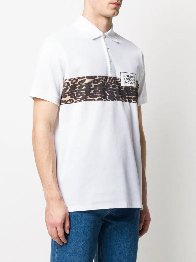 BURBERRY POLOSHIRT MIT LEOPARDEN-EINSATZ
