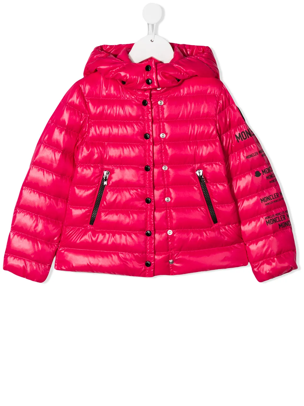 Moncler Kids' Hooded Padded Jacket In 粉色