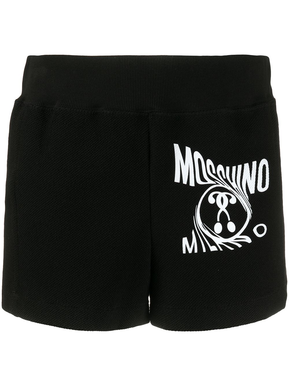Moschino Printed Logo Track Shorts In Black