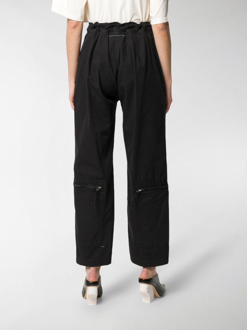 MM6 Maison Margiela zip details loose trousers black | MODES