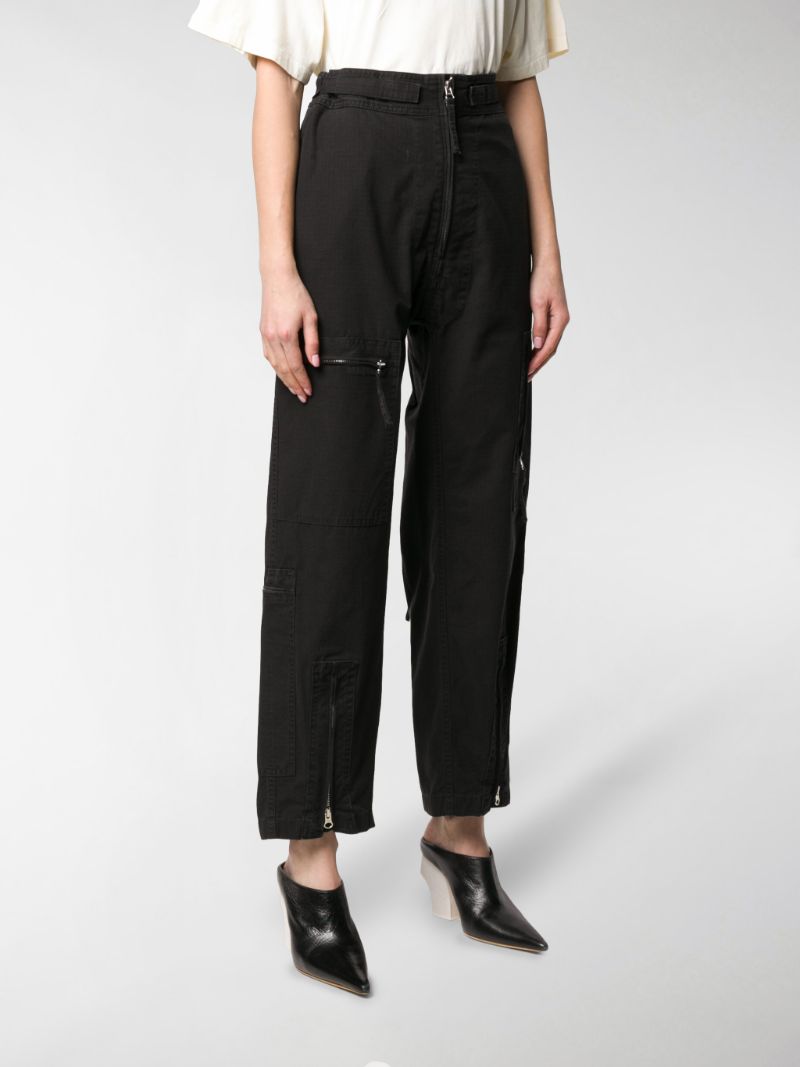 MM6 Maison Margiela zip details loose trousers black | MODES