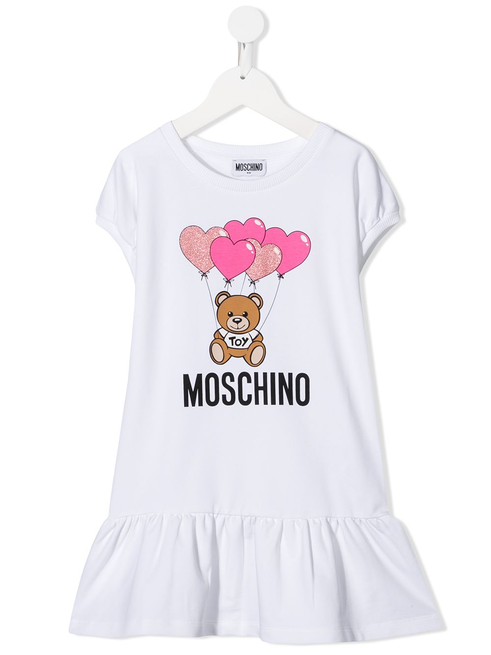 фото Moschino kids платье с принтом teddy bear и логотипом