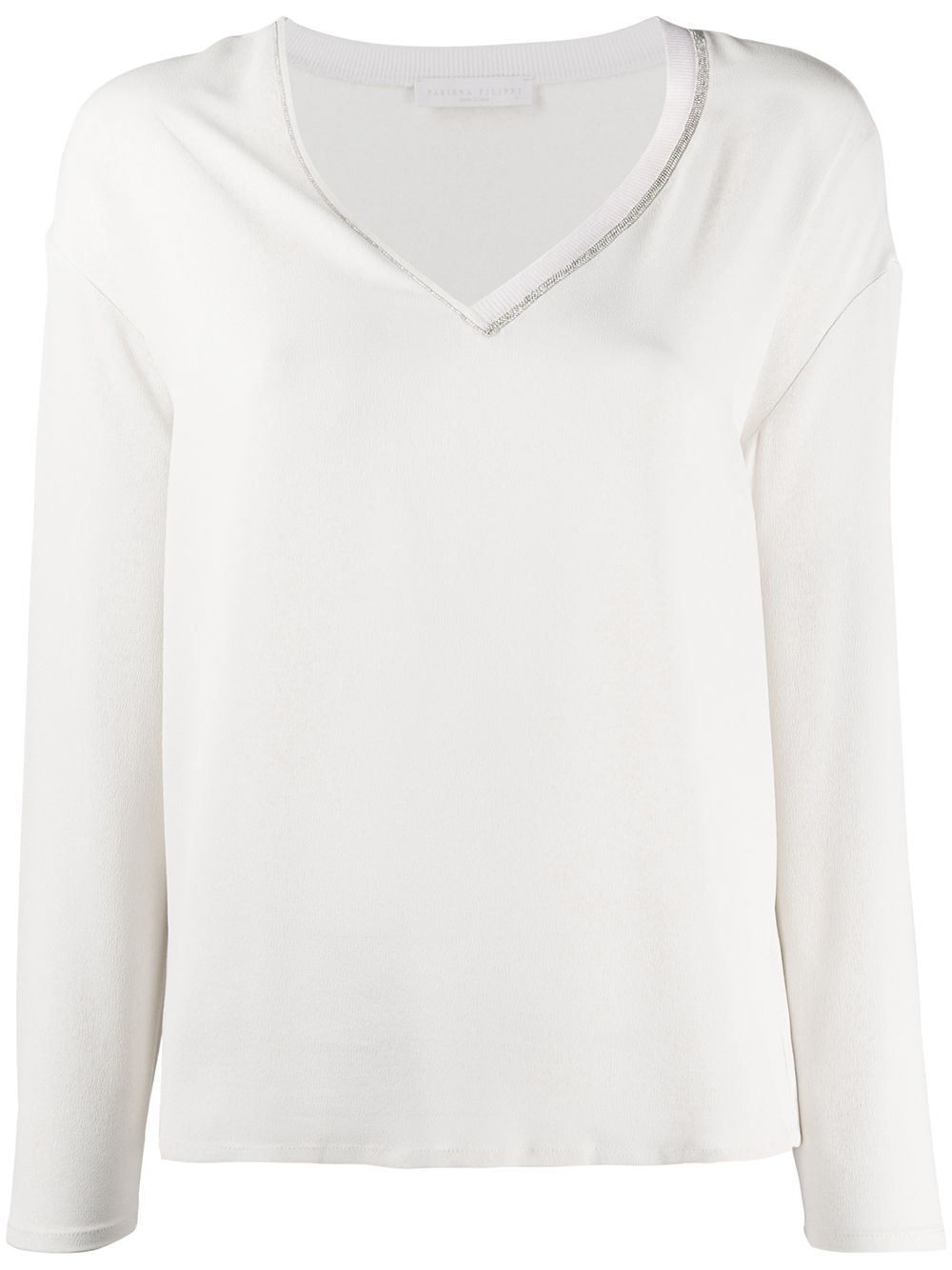 Fabiana Filippi Asymmetric Collar Jumper In Neutrals