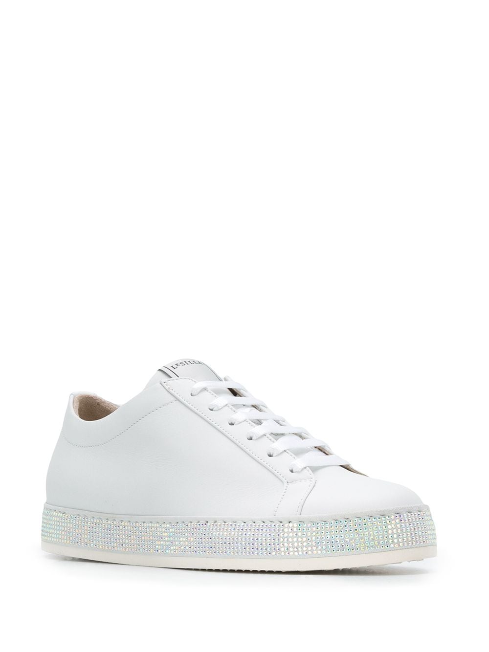 Shop Le Silla Embellished Sole Sneakers In White