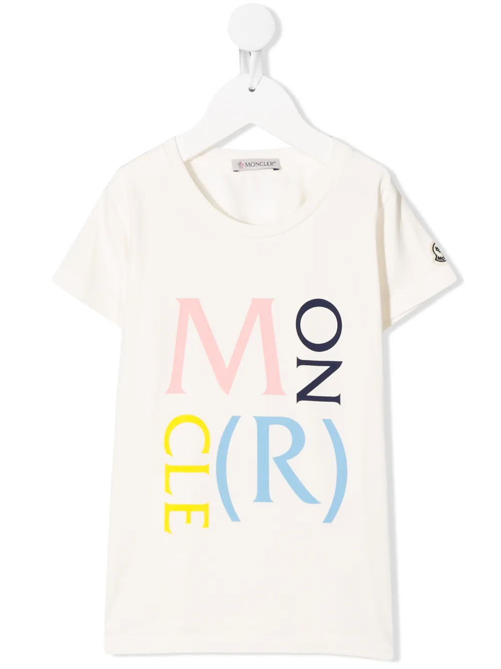Moncler Enfant T-shirt met logoprint Wit