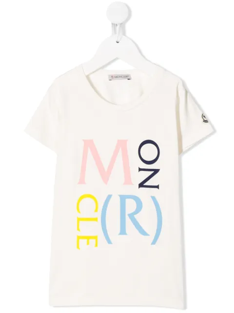 Moncler Enfant multicoloured logo print T-shirt