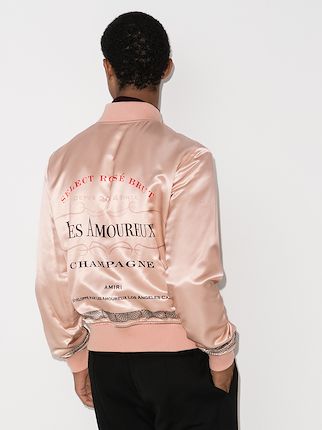 Les amoureux print bomber jacket展示图