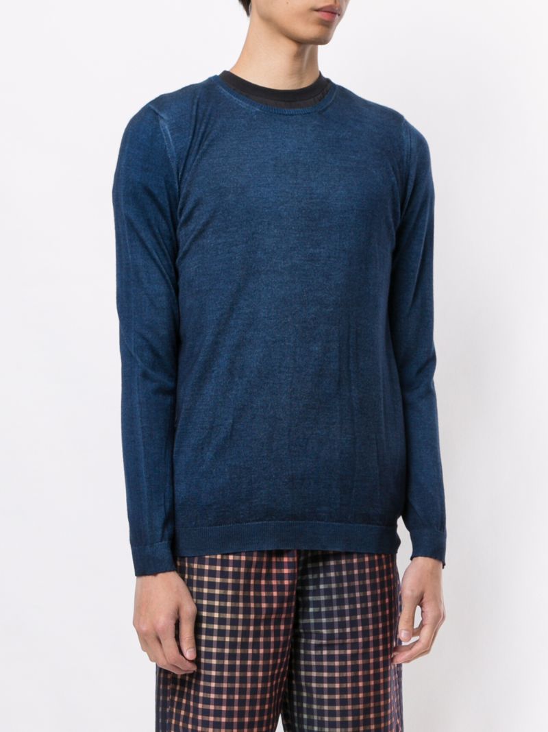 Shop Avant Toi Round Neck Jumper In Blue