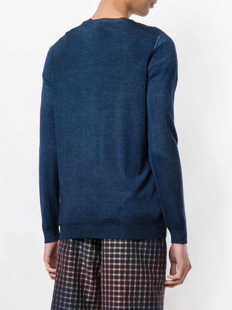 Shop Avant Toi Round Neck Jumper In Blue