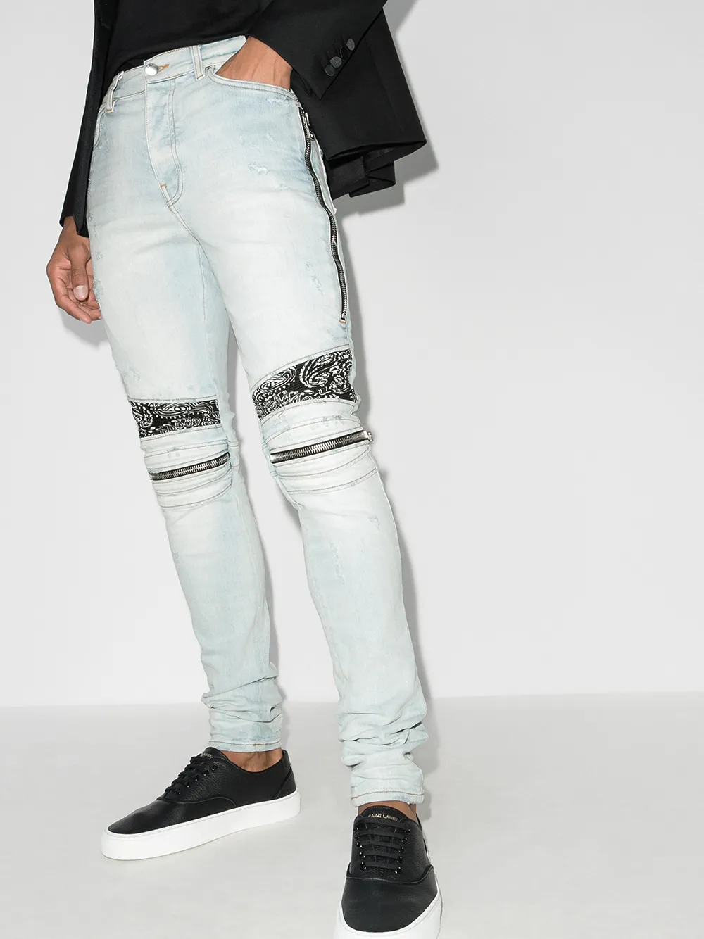 アミリ AMIRI MX2 JEAN サイズ:29インチ 蛇腹ジップデザインストレッチ