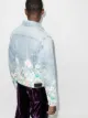AMIRI distressed floral denim jacket