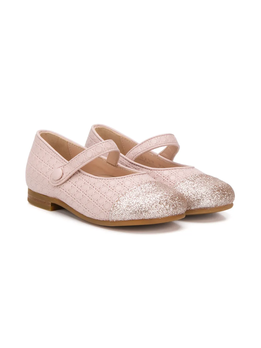 Baby Dior Kids' Glitter Detail Ballerinas In Pink