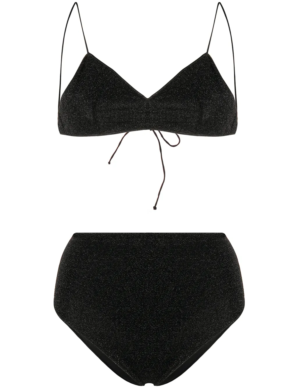 Oseree Black Lumière High Waisted Bikini In Black