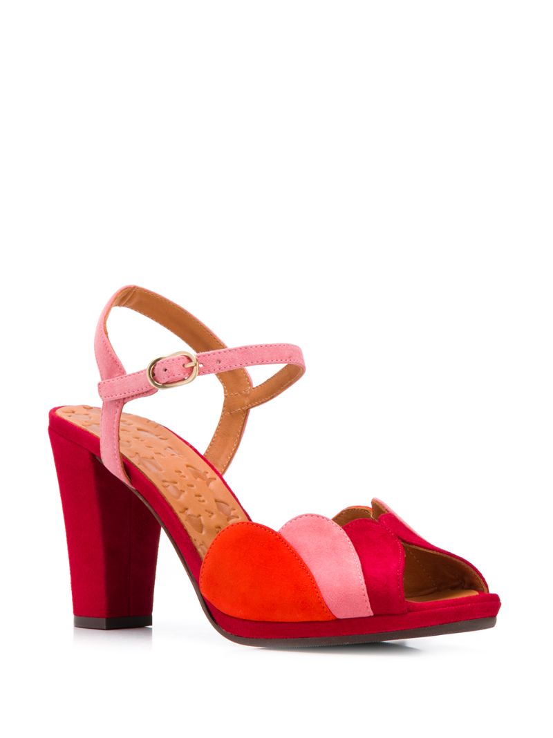 Shop Chie Mihara Adita 100mm Colour-block Sandals In Red