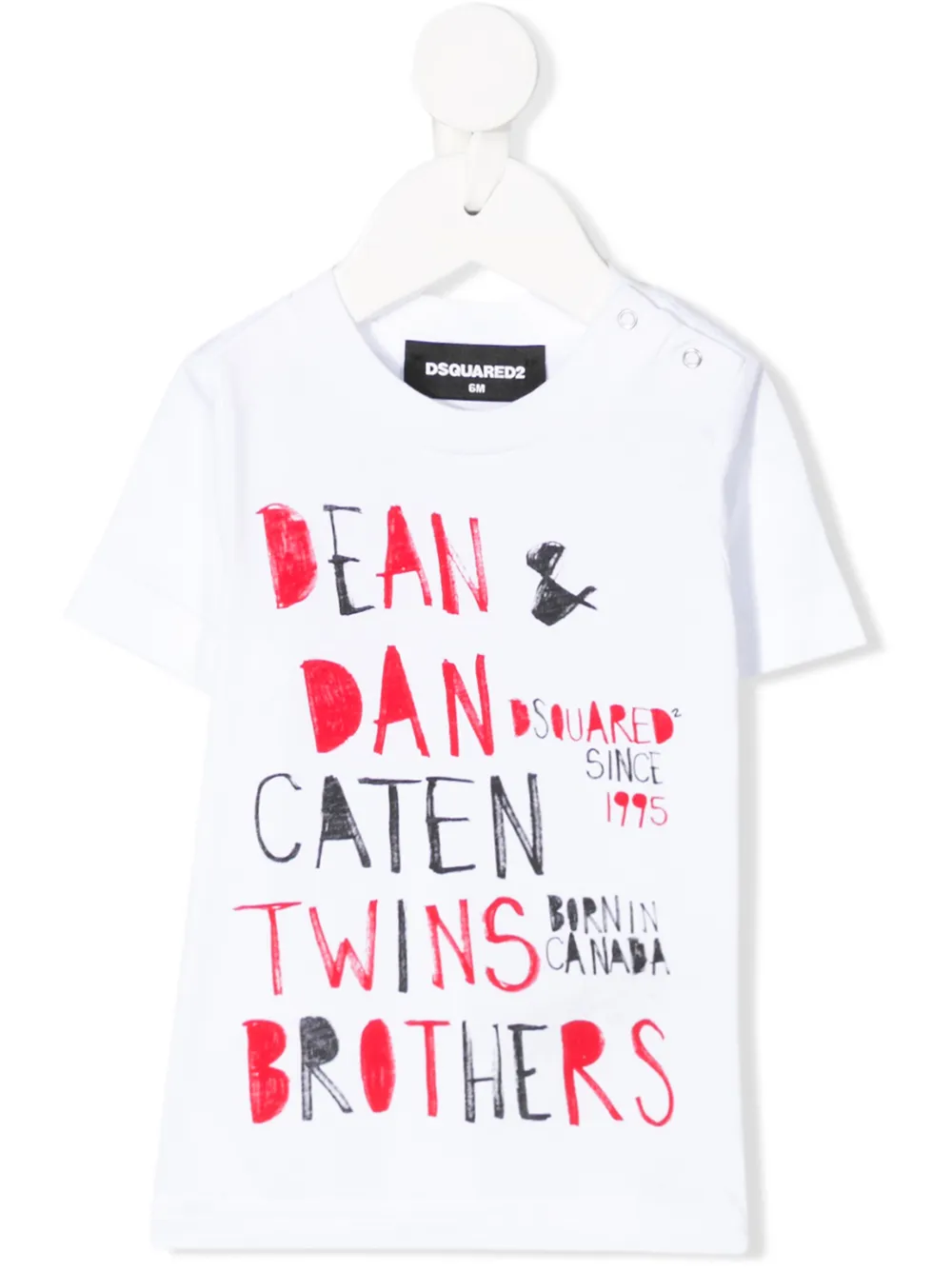 Dsquared2 Babies' Twin Brothers Print T-shirt In White
