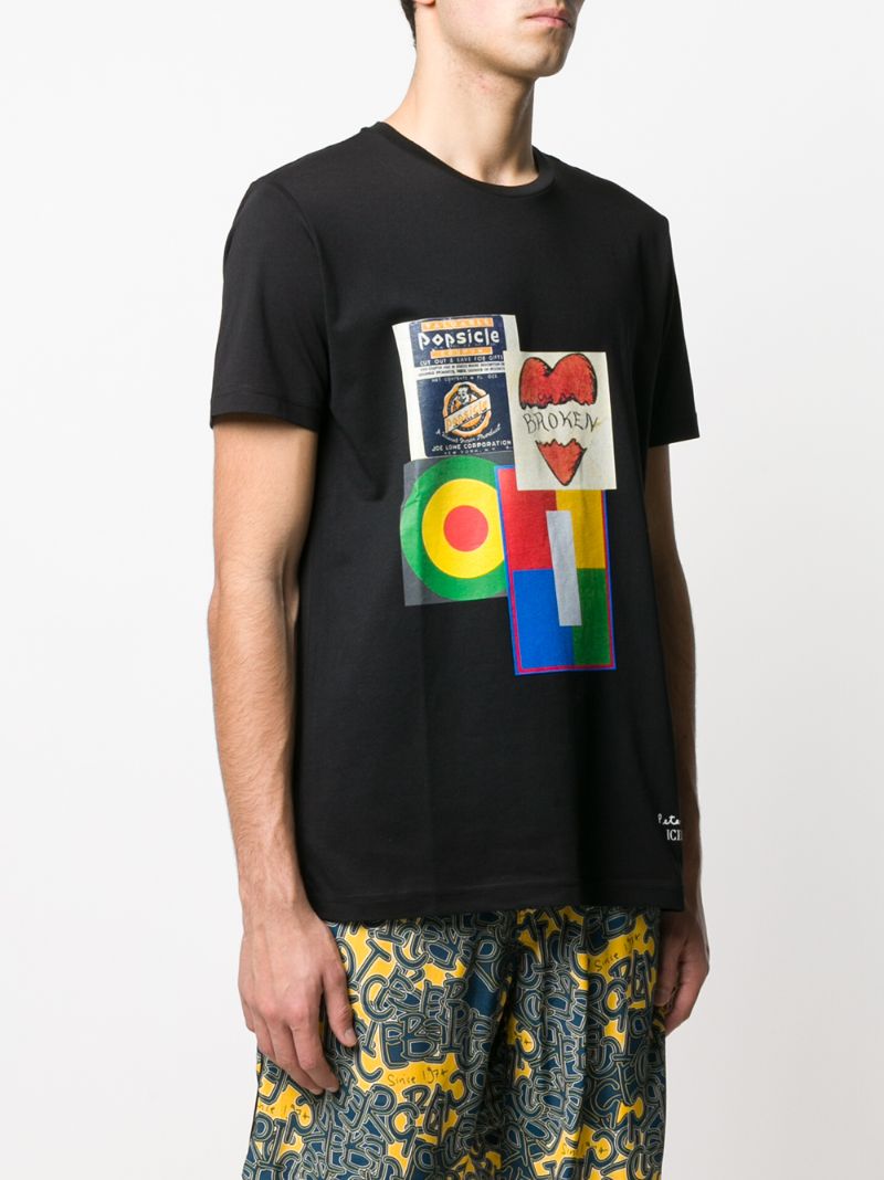 Shop Iceberg X Peter Blake Patch Graphic Print T-shirt In Black