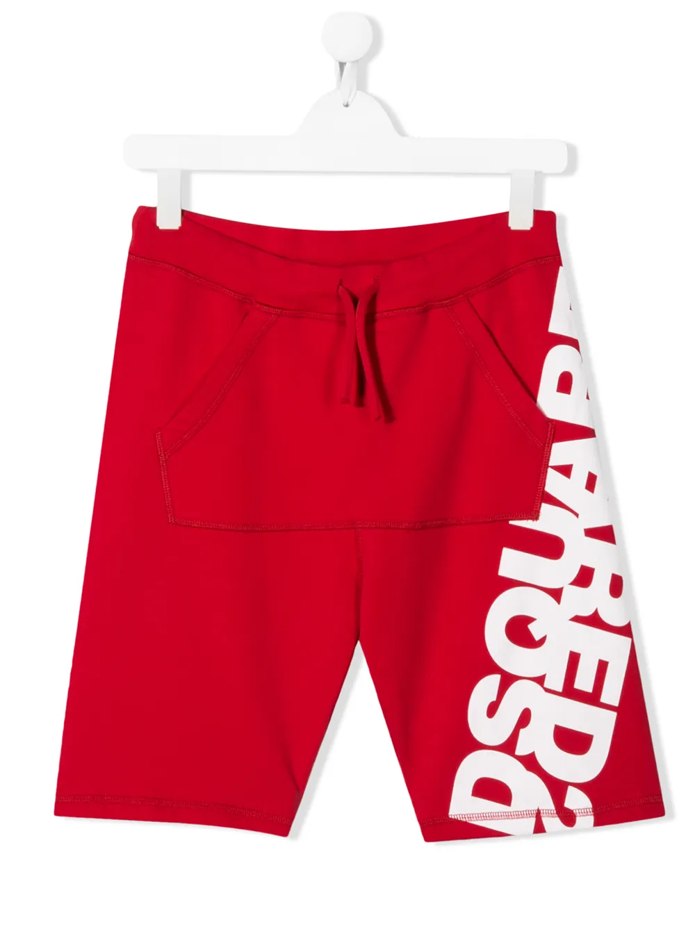 Dsquared2 Teen Logo-print Track Shorts In Red