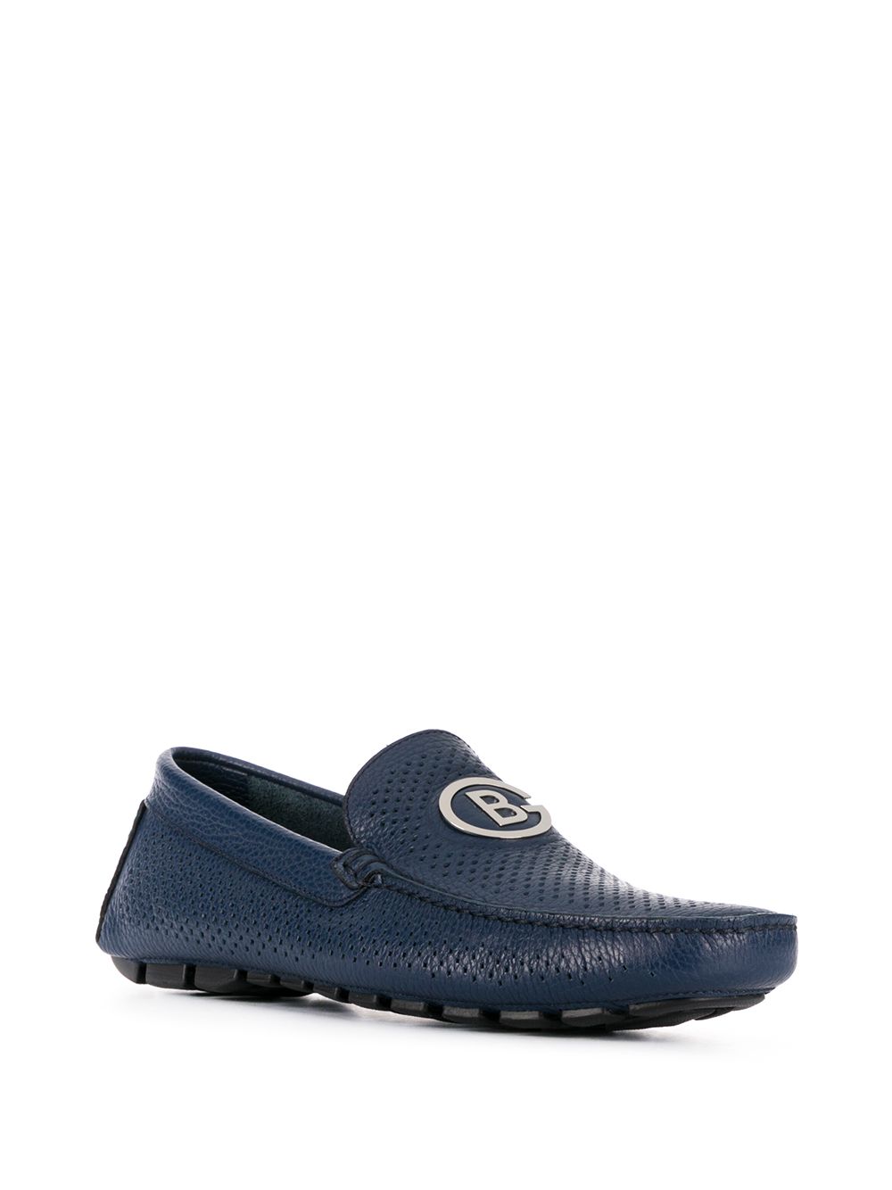 фото Baldinini logo plaque leather loafers