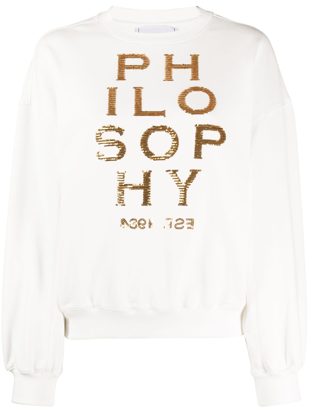 PHILOSOPHY DI LORENZO SERAFINI SEQUIN-EMBROIDERED LONG-SLEEVED SWEATSHIRT