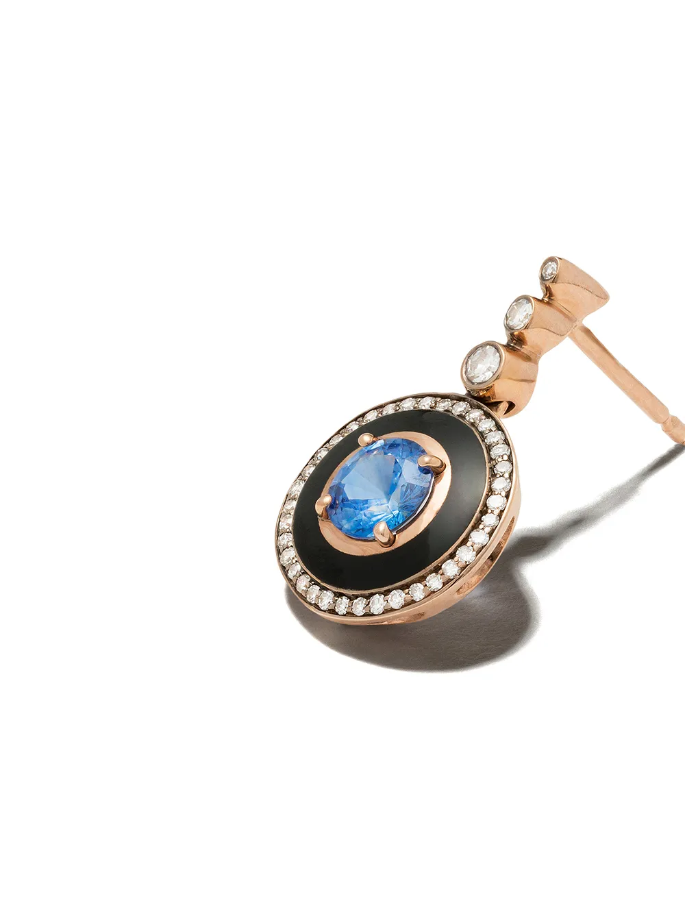 Shop Selim Mouzannar 18kt Rose Gold Diamond Sapphire Mina Earrings