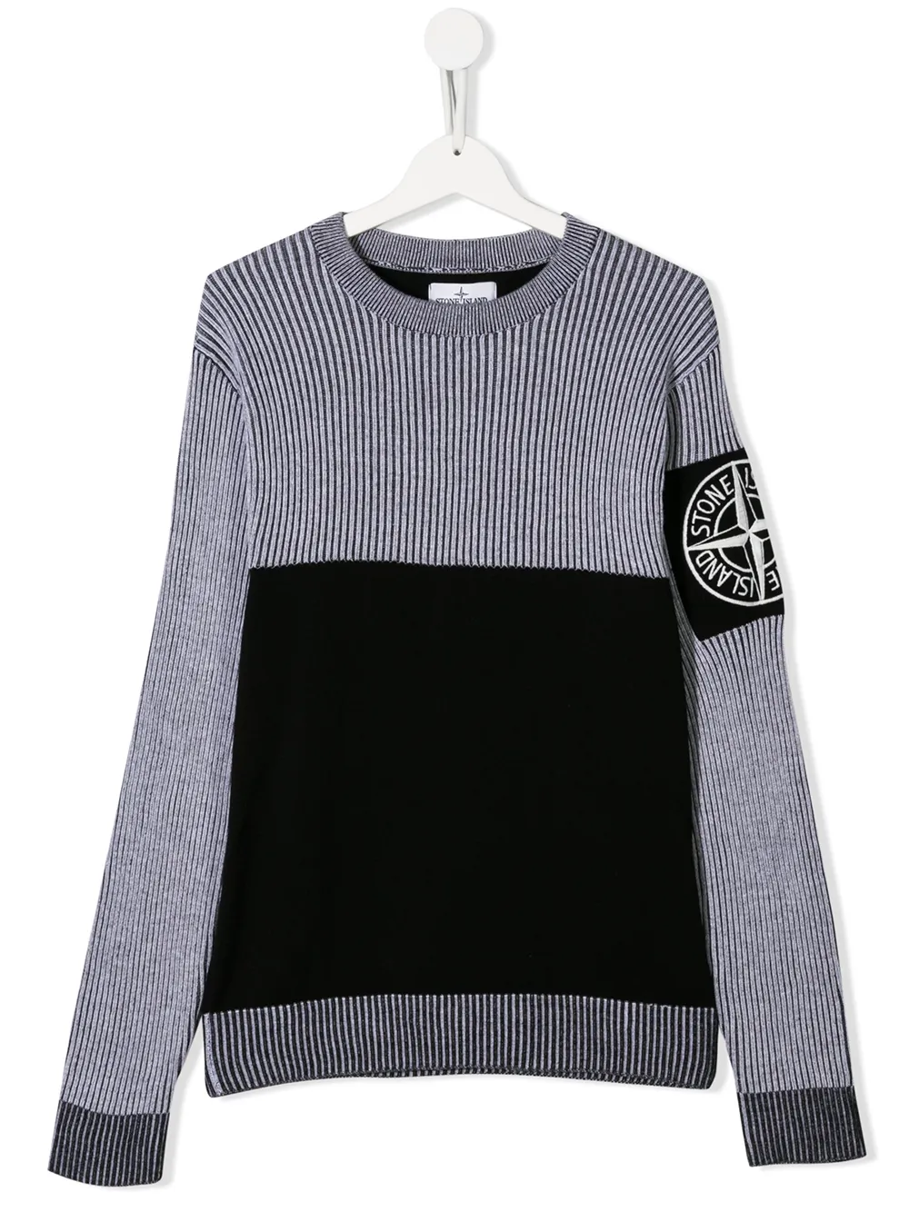 STONE ISLAND JUNIOR TEEN TWO-TONE JUMPER