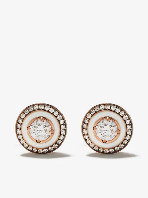 Selim Mouzannar pendientes Mina en oro rosa de 18kt con diamantes