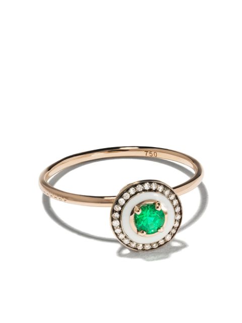 Selim Mouzannar 18kt rose gold diamond emerald Mina ring