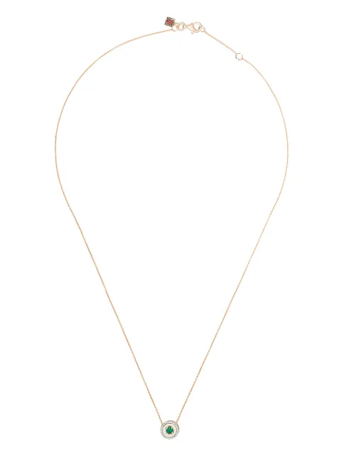 Selim Mouzannar 18kt rose gold diamond emerald Mina necklace