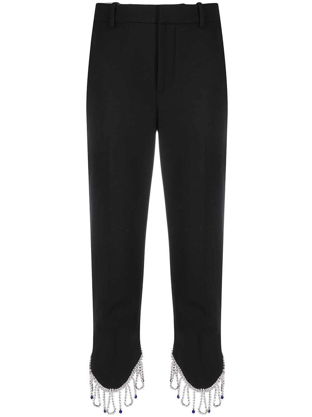 Area Cropped Embellished Trousers In Black