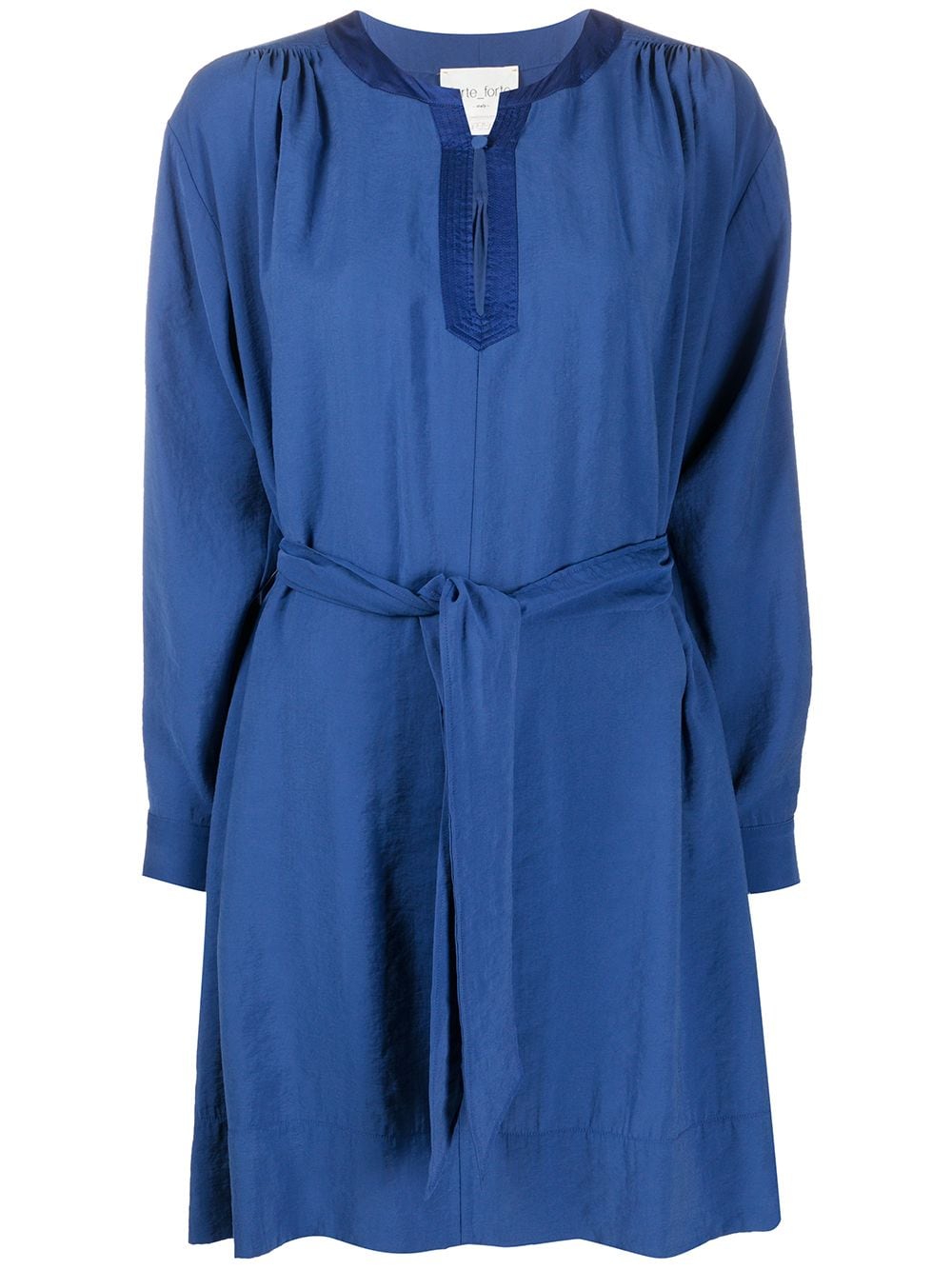 Forte Forte Tie Waist Shirt Dress In Blue