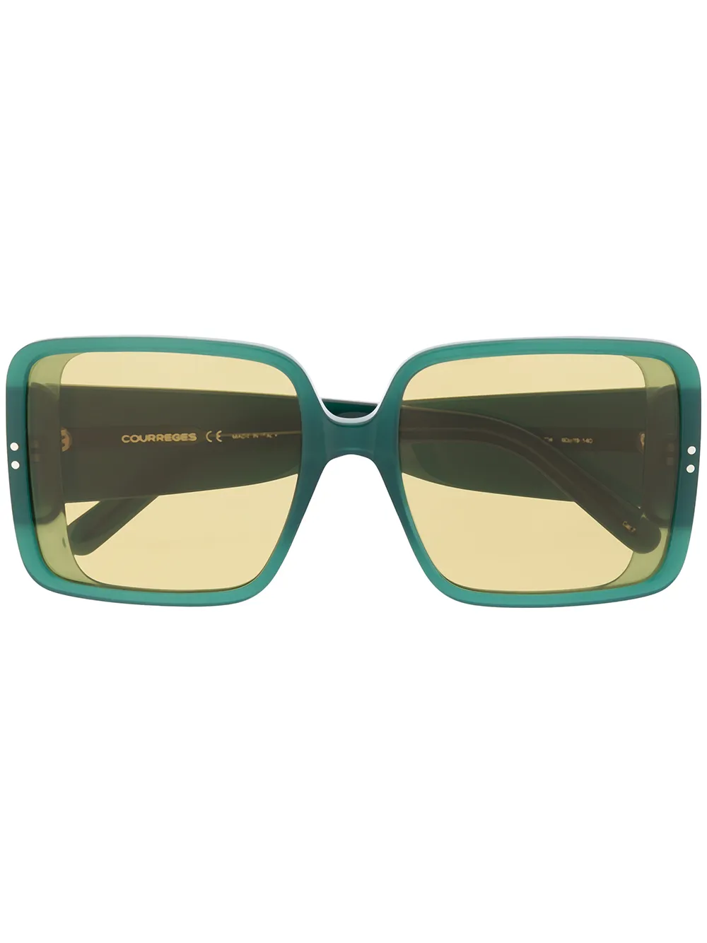 Courrèges Oversized Rectangular Sunglasses In Green