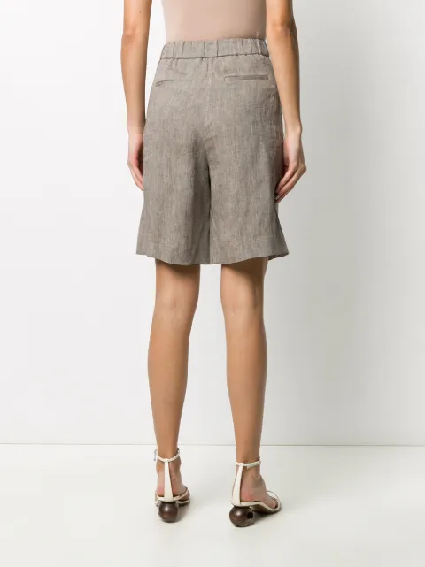 pleated chino shorts