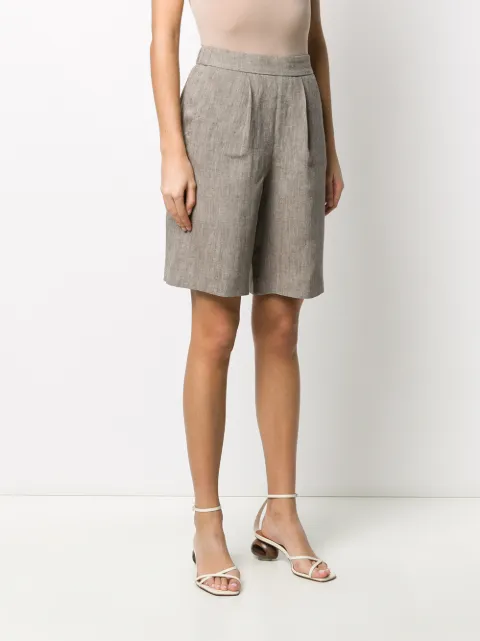 pleated chino shorts