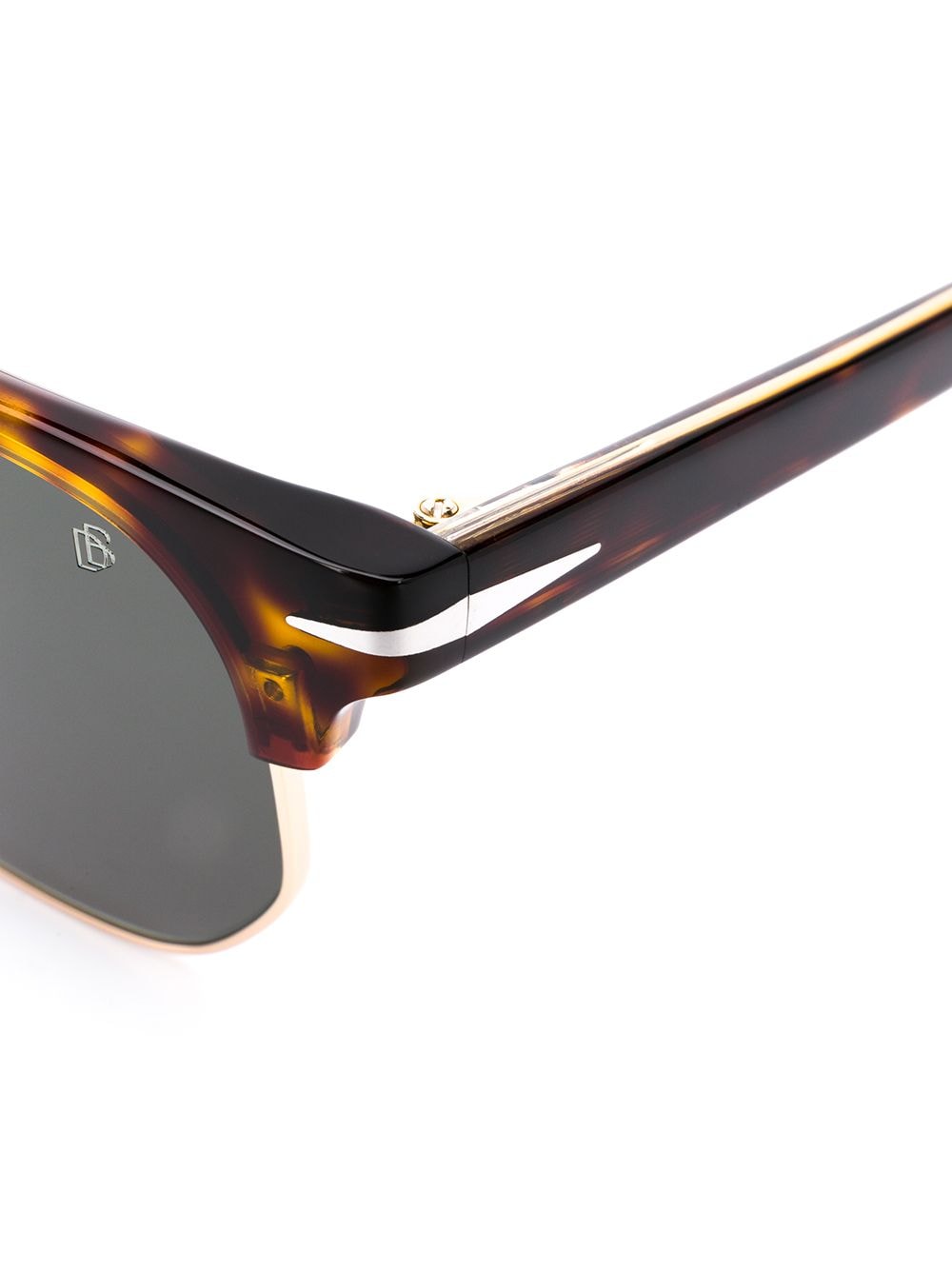 Shop David Beckham Eyewear Tortoiseshell Half-frame Sunglasses In Brown