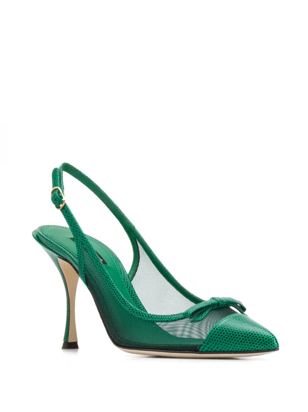 mesh slingback pumps