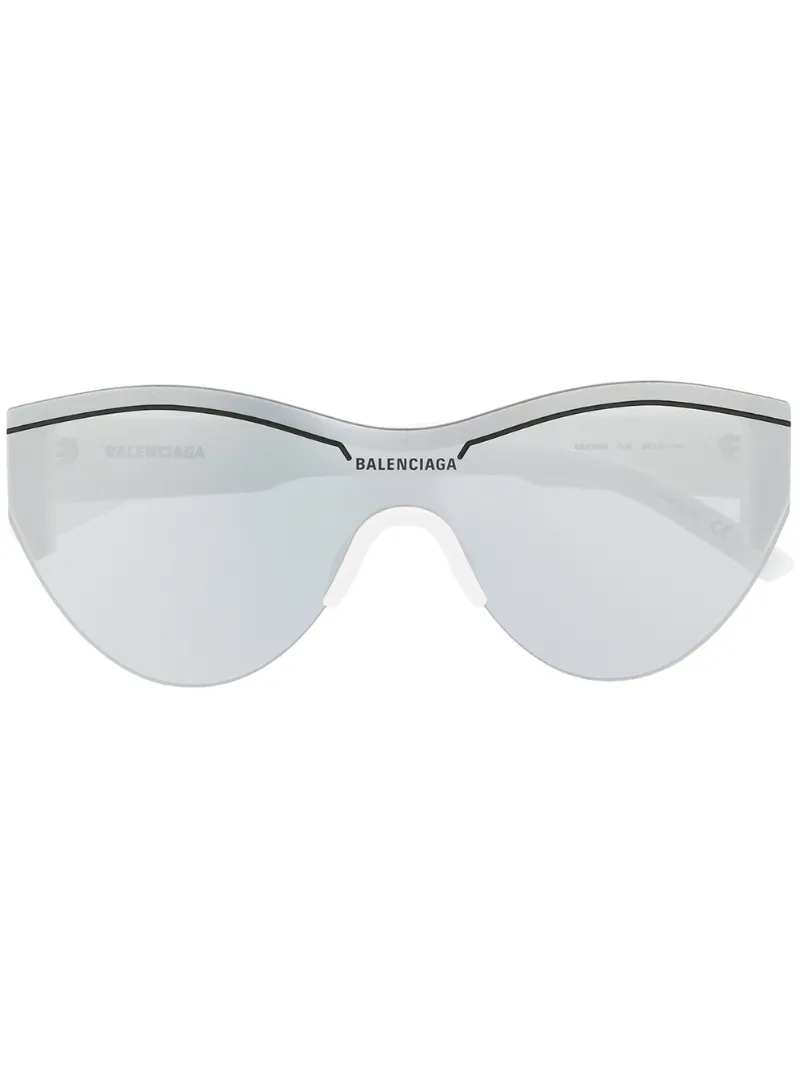 Balenciaga Mirror Lenses Cat-eye Frame Sunglasses In White