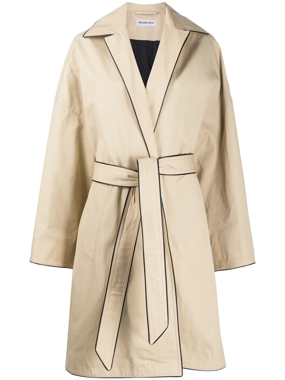 Balenciaga contrast trim trench coat - Neutrals