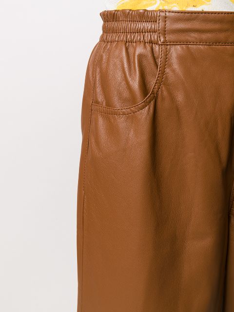 straight leather trousers