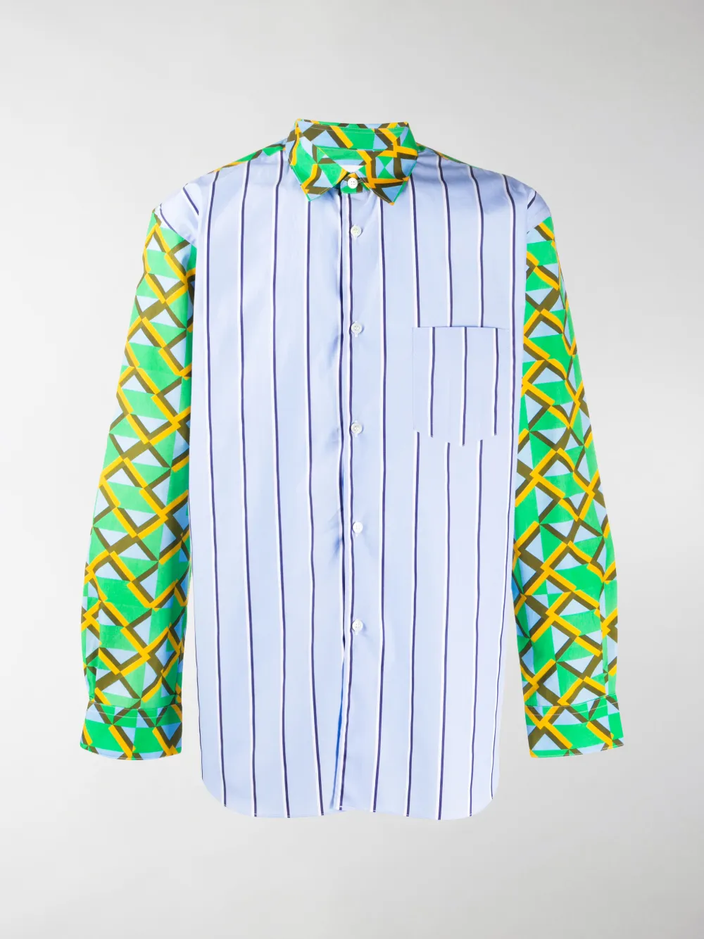 Image of Comme Des Garçons Shirt contrast-panel abstract print shirt