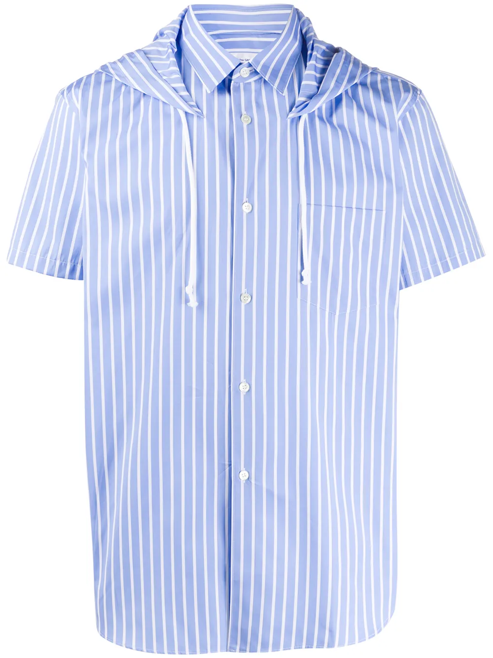 

Comme Des Garçons Shirt camisa a rayas oxford con capucha - Azul