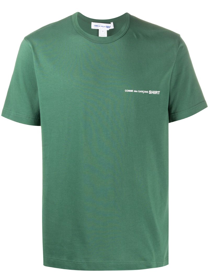 Shop Comme Des Garçons Shirt Printed Logo T-shirt In Green