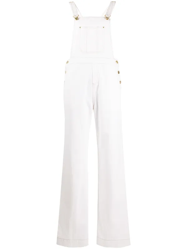 white denim dungarees