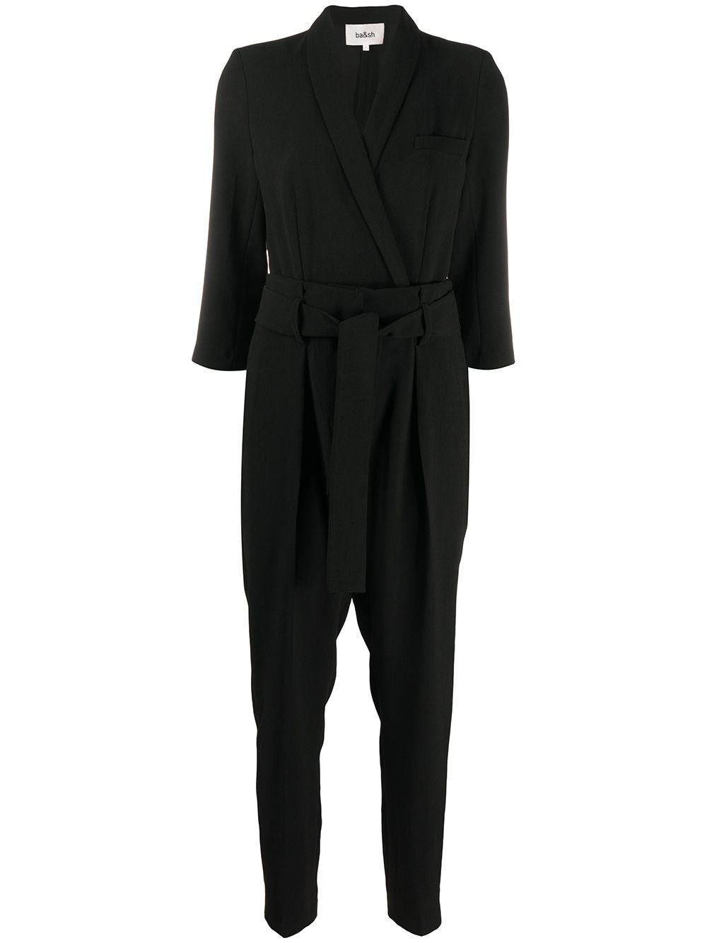 Shop Ba&sh Gaia Wrap Front V-neck Jumpsuit In Black