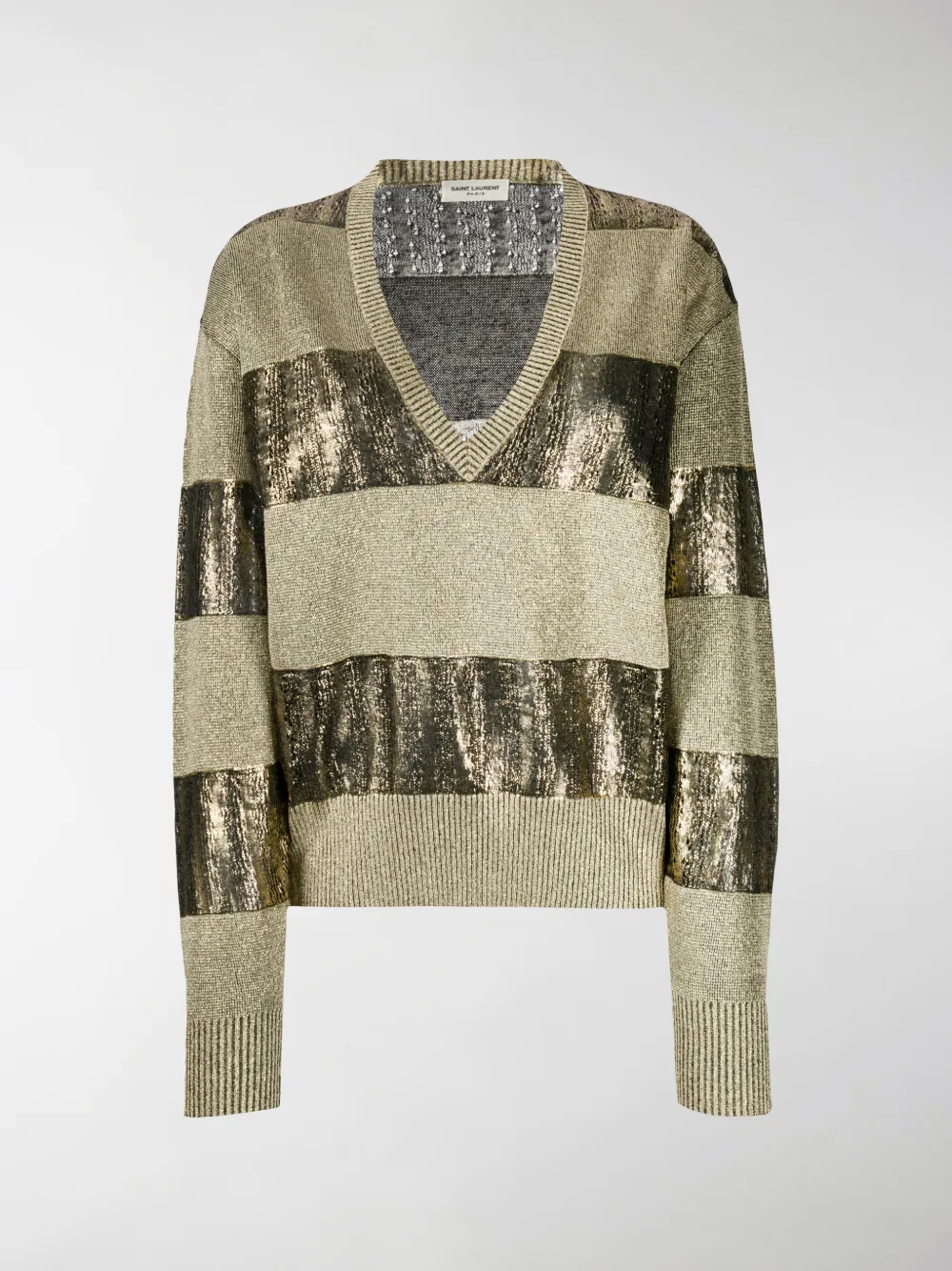 SAINT LAURENT HORIZONTAL STRIPED KNITTED JUMPER,15005071