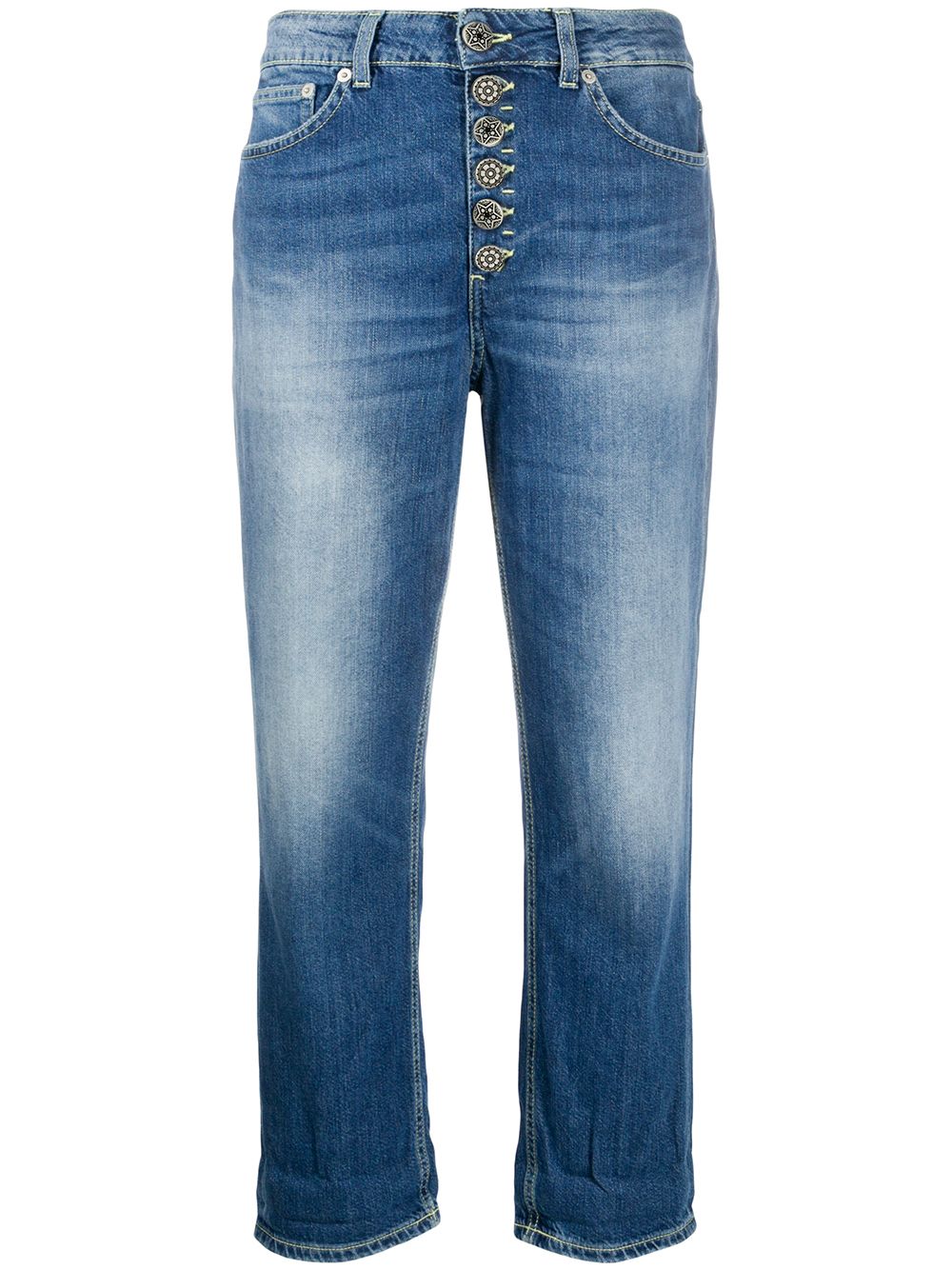 Dondup Faded Crop Jeans In Blue